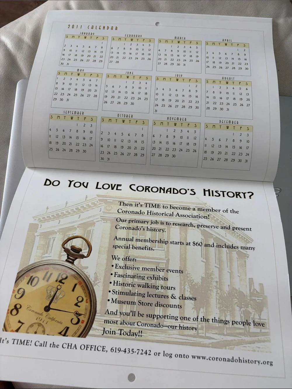 NIP 2011 CALENDAR CORONADO HISTORICAL ASSOCIATION